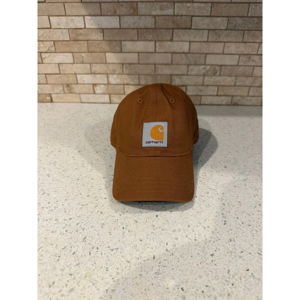 Carhartt Infant Brown Canvas Baseball Cap Hat Baby Toddler Logo Patch‎